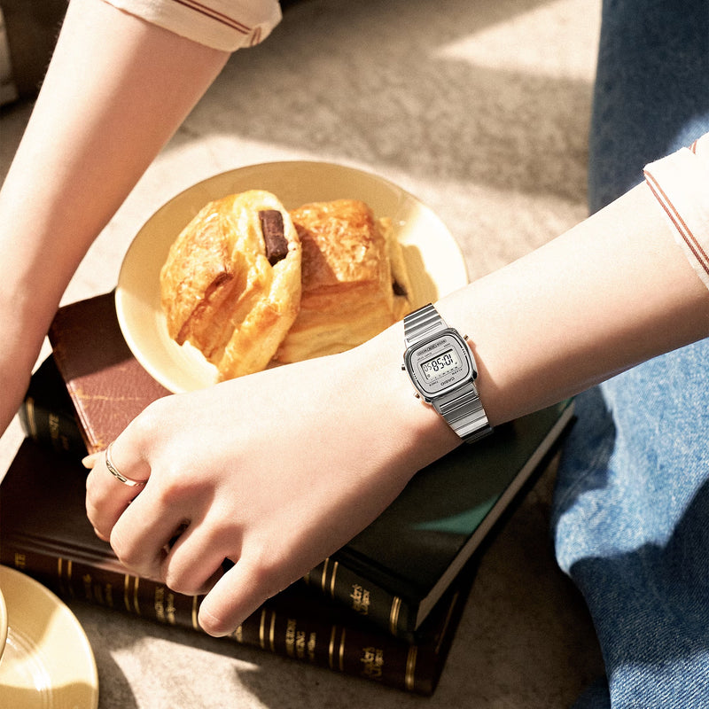 Unisex Vintage Mini Digital Watch - Silver - LA670WEA-7EF
