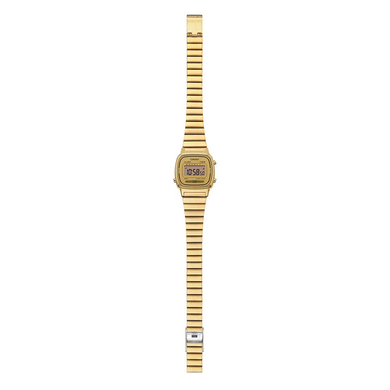 Unisex Vintage Mini Digital Watch - Gold - LA670WEGA-9EF