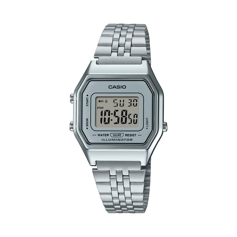 Unisex Vintage Mini Digital Watch - Silver - LA680WEA-7EF