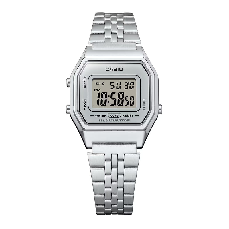 Unisex Vintage Mini Digital Watch - Silver - LA680WEA-7EF
