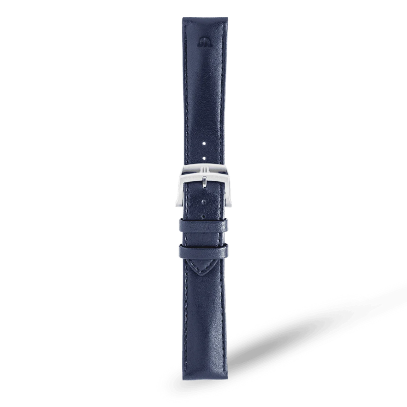 1975 Quartz Date, 39mm - Stainless Steel/Blue Leather- 751007-SS001-430-4