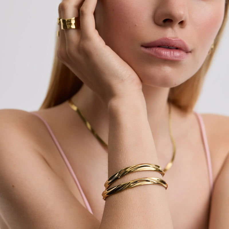 Molten Bangle Slim - Gold
