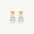 Bold Pear Solitaire Earrings - Gold