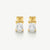 Bold Emerald Solitaire Earrings - Gold