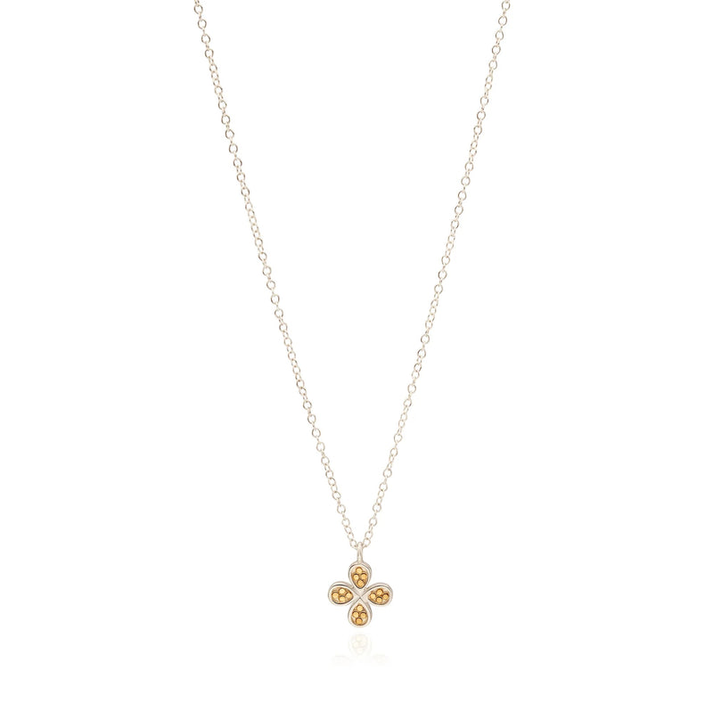 Mini Clover Necklace - Reversible - Gold - NK10906-TWT