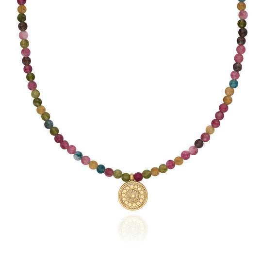 Multi-Color Jade Pendant Necklace