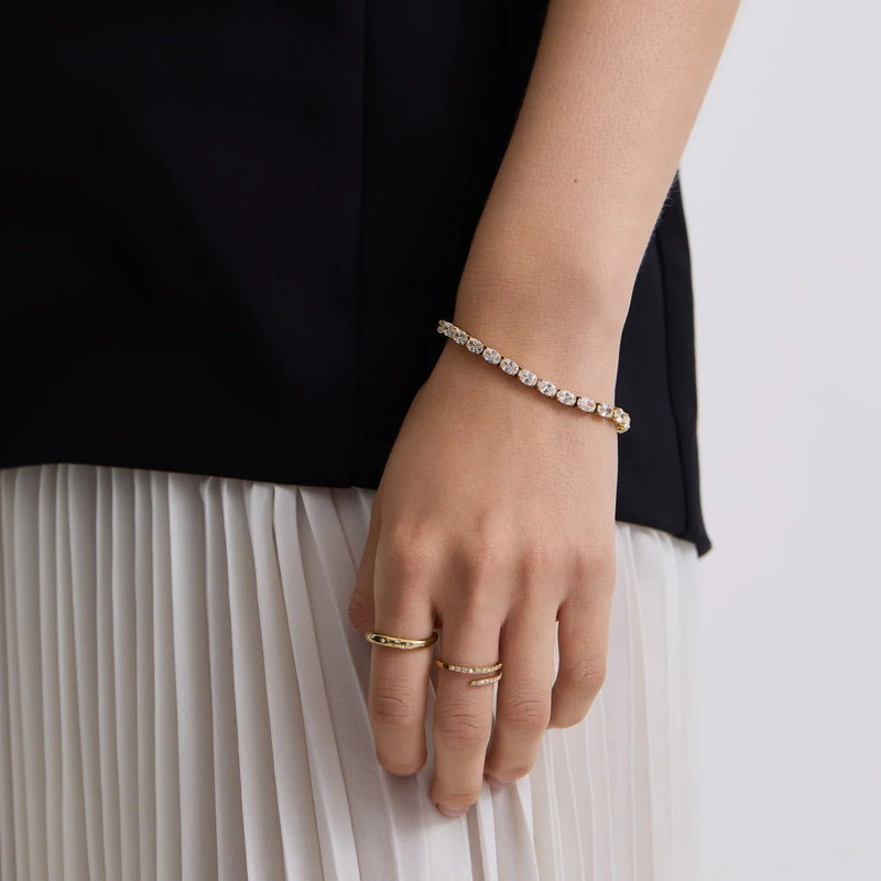 Oval Tennis Bracelet - Gold