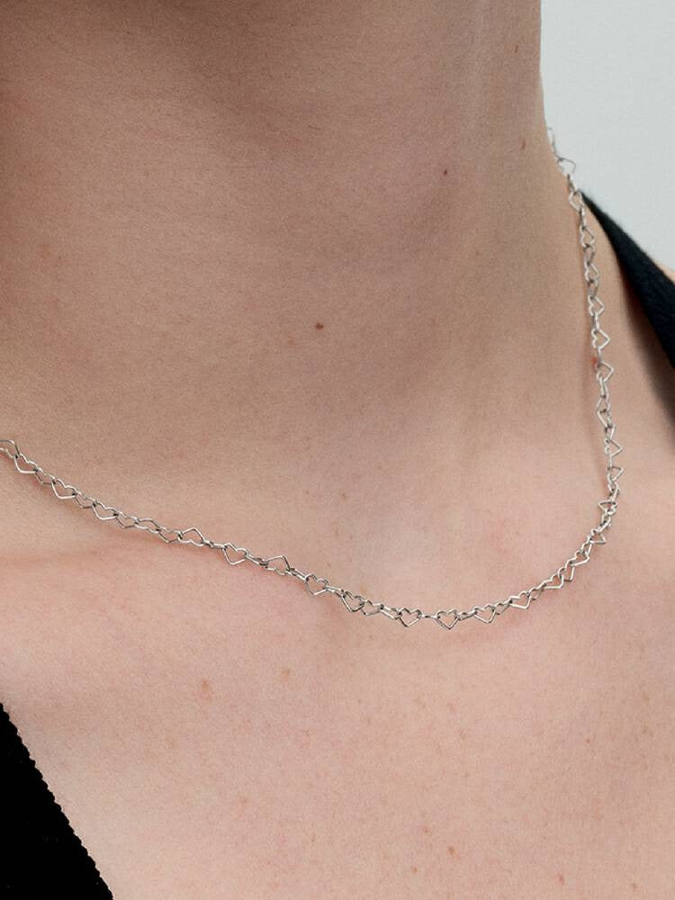 Linked Hearts Collier Necklace - Sterling Silver