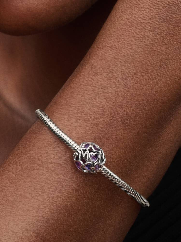 Openwork Hearts Mum Charm - Sterling Silver - 793772C01
