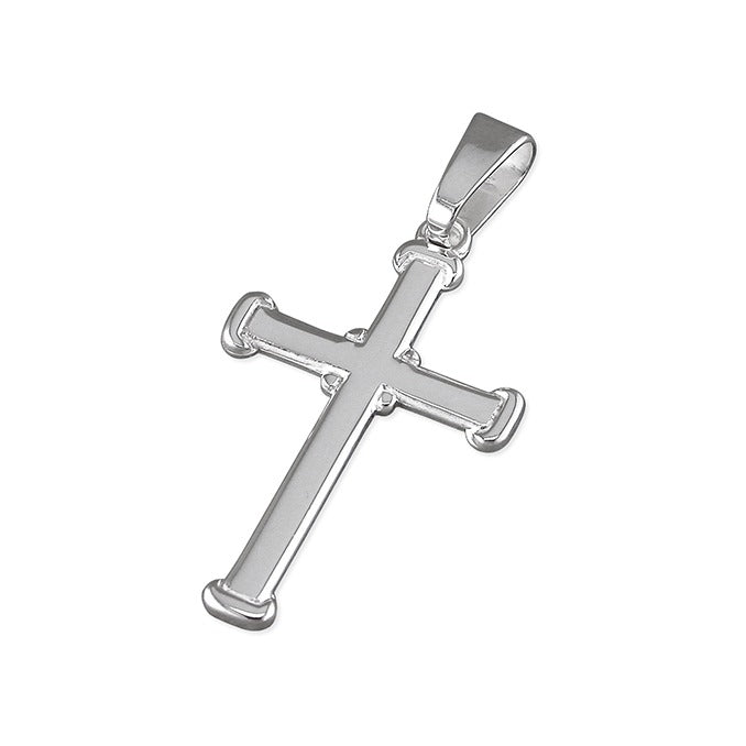 Medium Sterling Silver Cross Pendant & Chain