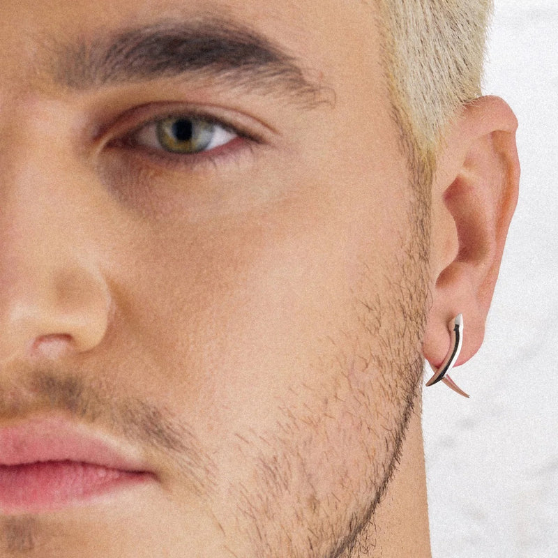 Sabre Mini Crossover Earrings - Silver - SA096.SSNAEOS