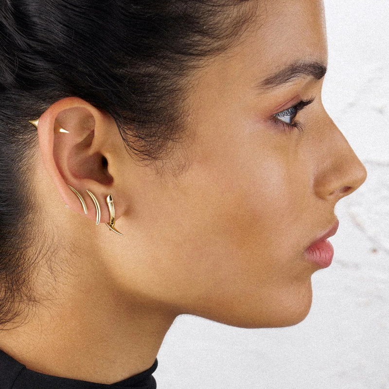 Sabre Mini Crossover Earrings - Gold - SA096.YVNAEOS