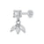 Princess Flat Back Earring (Single) - Silver - SPS-81
