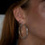 Black Onyx Shield Charm Hoop Earrings - Silver - SPS-2-162