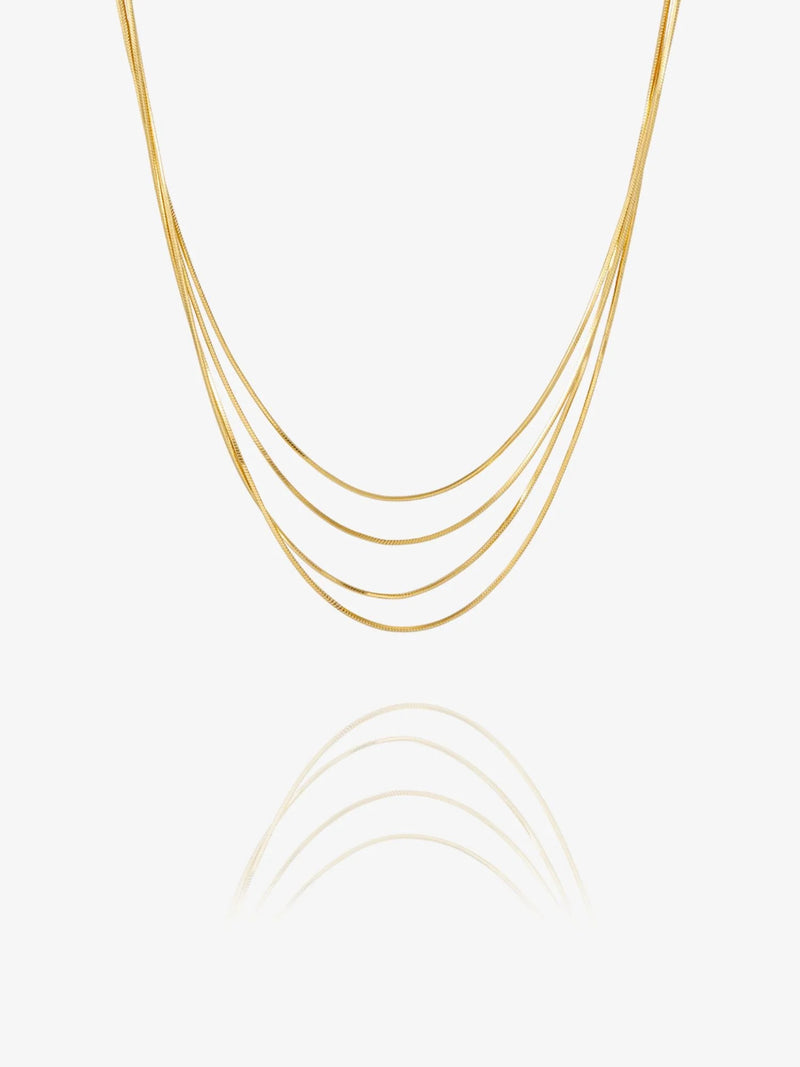 Into the Groove Drape Necklace - Gold - GRN07GP