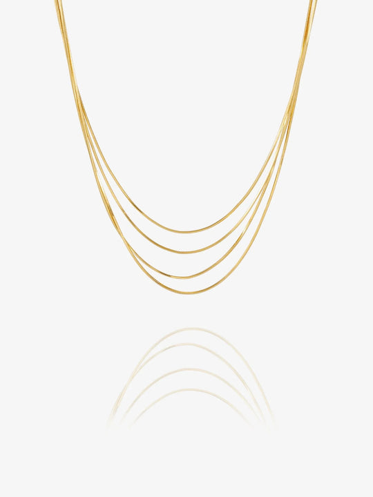 Into the Groove Drape Necklace - Gold - GRN07GP