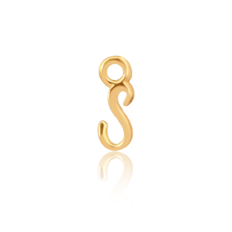 Initial S Alphabet Charm - Gold