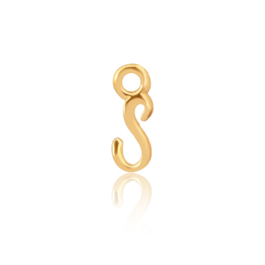 Initial S Alphabet Charm - Gold
