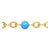 14ct Yellow Gold Filled Flat Cable Chain with Blue Beads