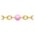 14ct Yellow Gold Filled Flat Cable Chain with Pink Beads