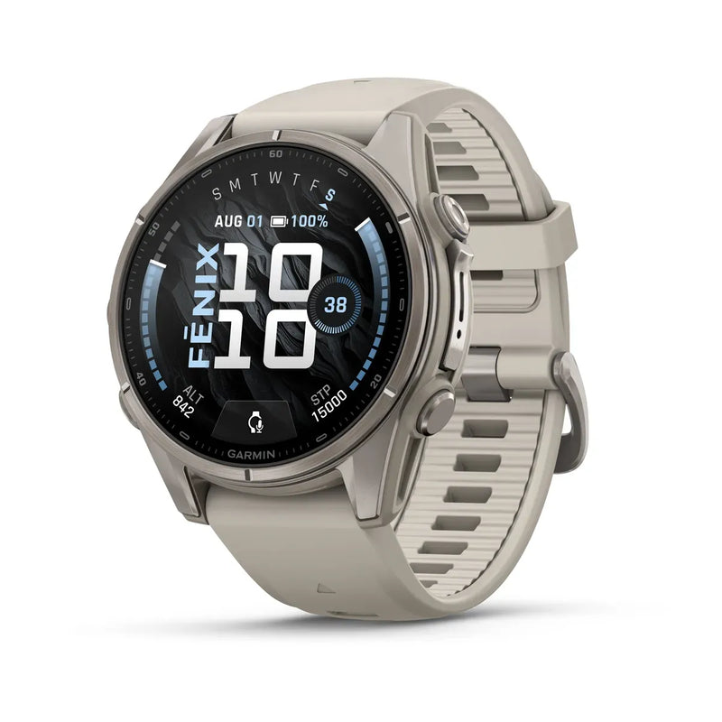Fenix 9 Smartwatch, 43mm - Titanium with Fog Grey Silicone Band - 010-04761-01