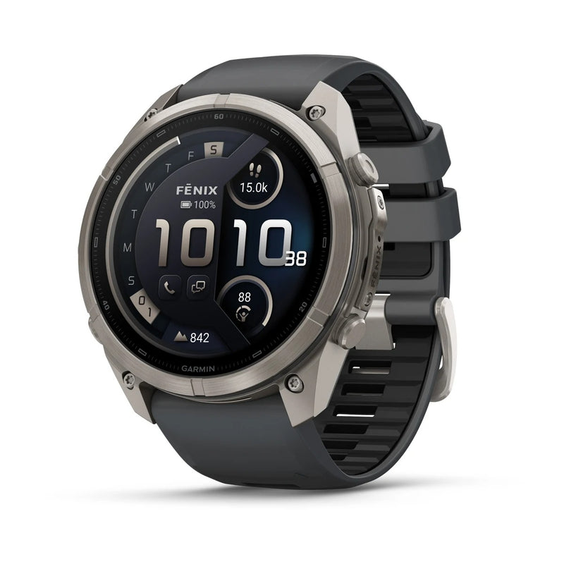 Fenix 9 Pro inReach Smartwatch, 51mm - Titanium with Graphite/Black Silicone Band - 010-04337-21