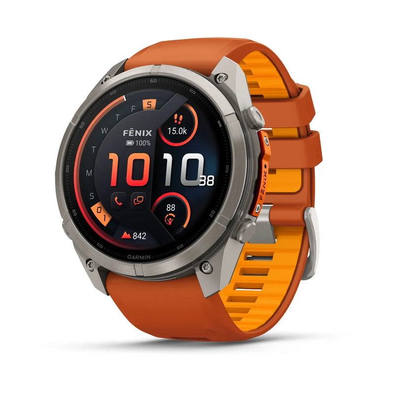 Fenix 9 Pro inReach Smartwatch, 51mm - Titanium with Autumn Orange/Spark Orange Silicone Band - 010-04337-01