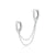 Classic Double Chain Huggie Earring - Silver - SPS-25009-162
