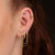 Clear Stone Double Chain Huggie Earring - Gold - SPG-25009-48