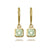 Green Amethyst Huggie Drop Earrings, 2.00ct - 18ct Yellow Gold - DOM322/EA-PR