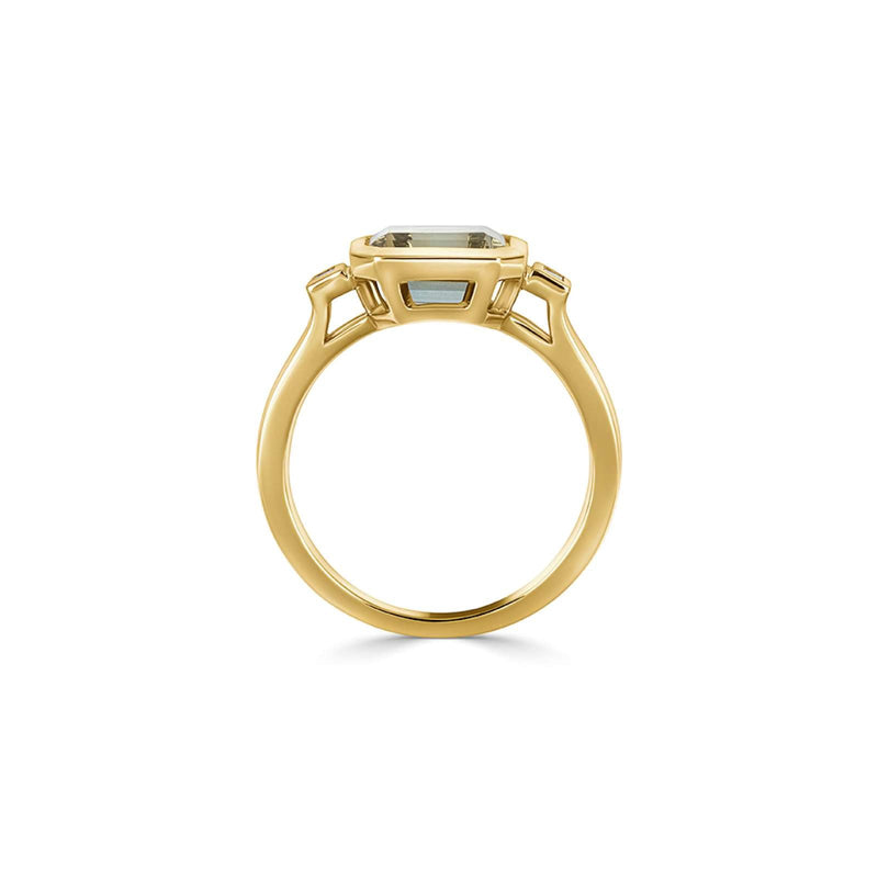 Green Amethyst Ring, 1.37ct - 18ct Yellow Gold - DOM322/RA/N