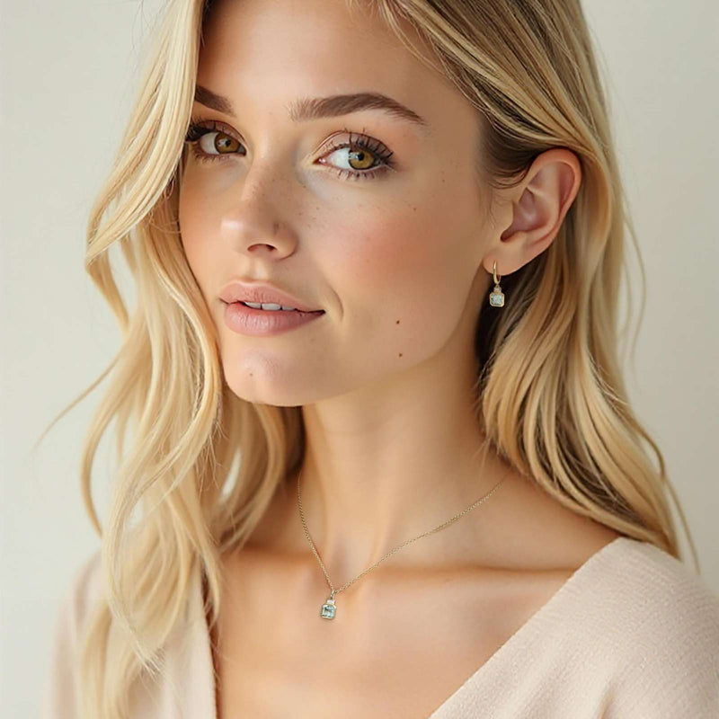 Green Amethyst Pendant & Chain, 2.51ct - 18ct Yellow Gold - DOM322/PA+CH