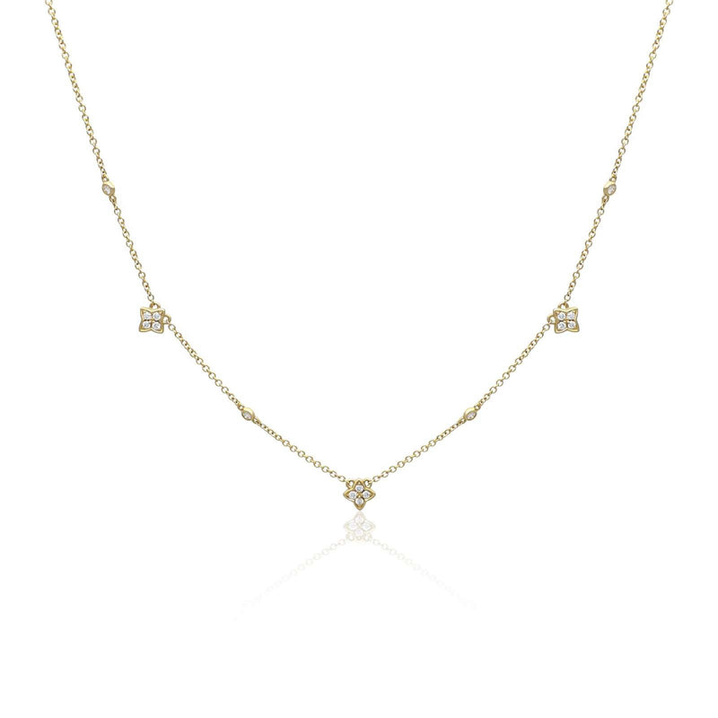 Quatrefoil Diamond Necklace, 0.27ct - 18ct Yellow Gold - DOM378/NA