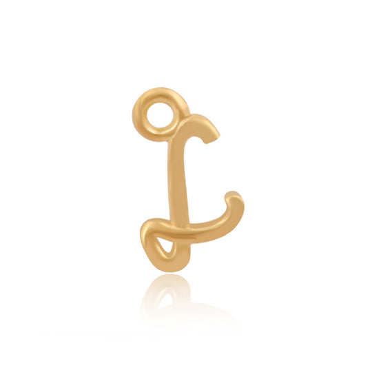 Initial L Alphabet Charm - Gold
