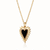 Black Heart Charm Necklace - Gold - SPG-127-226