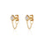 Chained Teardrop Stud Earrings - Gold - SPG-68a