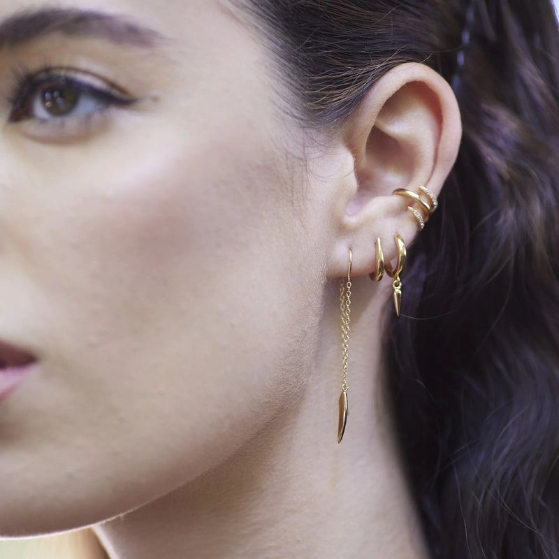 Claw Huggie Earrings - Gold - SPG-39