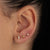 Faceted Star Flat Back Earring (Single) - Gold - SPG-34