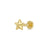 Faceted Star Flat Back Earring (Single) - Gold - SPG-34