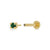 Green Stone Flat Back Earring (Single) - Gold - SPG-30a