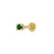 Green Stone Flat Back Earring (Single) - Gold - SPG-30a