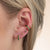 Faceted Star Flat Back Earring (Single) - Gold - SPG-34