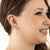 Elongated Oval Hoop Earrings With Turquoise Stones - Gold - SPG-242a