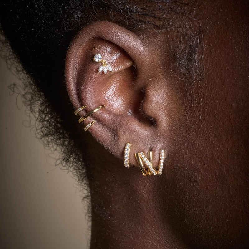 Princess Flat Back Earring (Single) - Gold - SPG-81