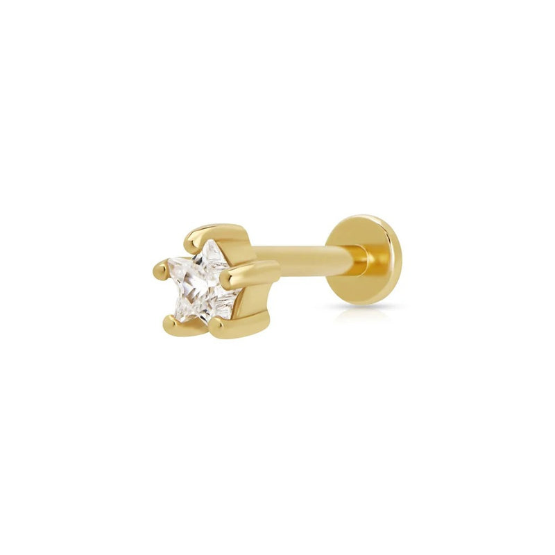 Sparkling Star Flat Back Earring (Single) - Gold - SPG-4a