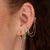 Turquoise Stone Double Chain Huggie Earring - Gold - SPG-25009-133