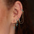 Turquoise Lightning Bolt Charm Hoop Earrings - Gold - SPG-133-29981