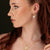 Emerald Green Teardrop & Pearl Charm Hoop Earrings - Gold - SPG-29996-162