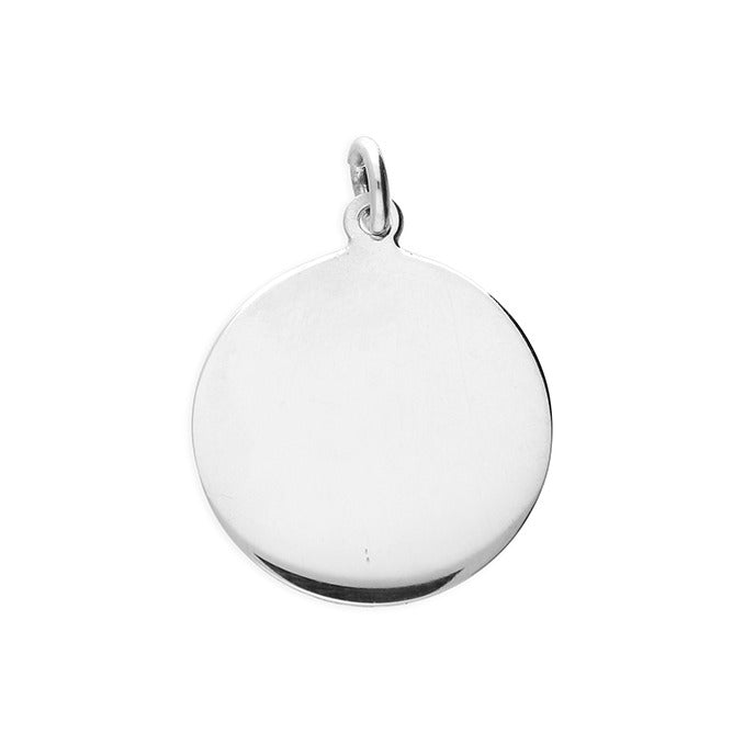18mm Round St Christoper Pendant & Chain - Sterling Silver
