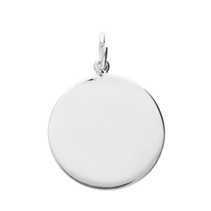 21mm Round St Christoper Pendant - Sterling Silver